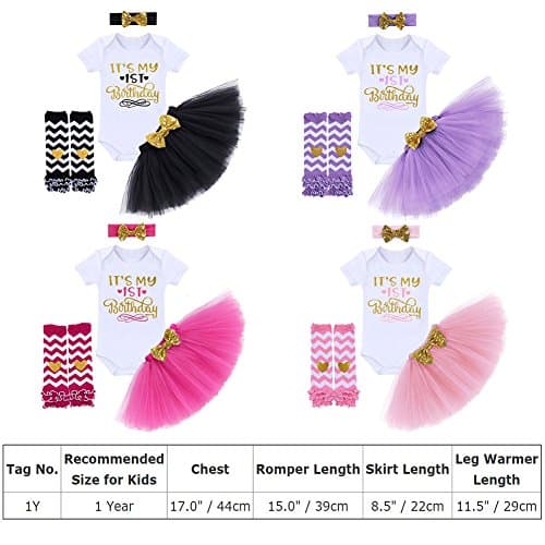 OBEEII 1/2 Birthday Girl Outfit with Tutu Skirt & Leg Warmers