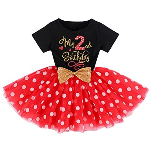 IMEKIS Baby Girls Polka Dots Tulle Tutu Dress for 1st 2nd Birthday Party