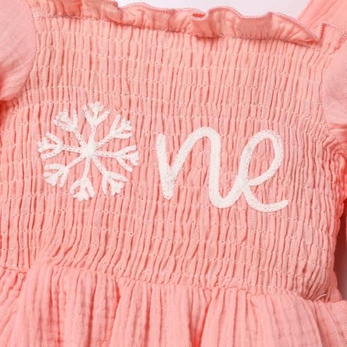 1st Birthday Outfit for Baby Girl: Pumpkin and Snowflake Romper