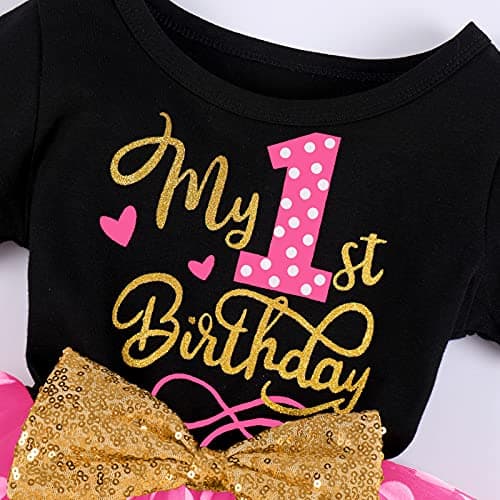 Birthday Outfit for Baby Girls: Mouse Ladybug Dress with Headband and Polka Dots Tutu Skirt Set