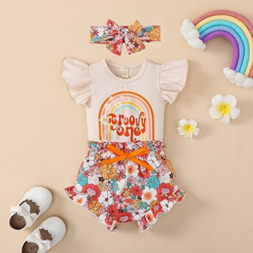 ADXSUN Baby Girl First Birthday Outfit Set