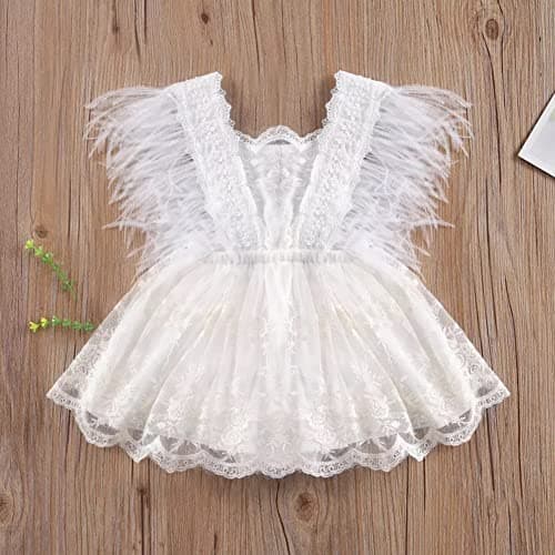 IMEKIS Baby 1st Birthday Photograph Props Boho Lace Romper + Headband + Sash Belt Set