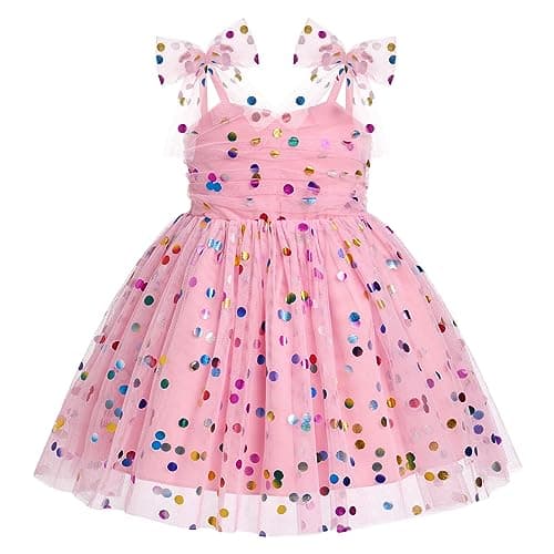 Sequin Ruffle Tulle Bowknot Sundress for Baby Girls