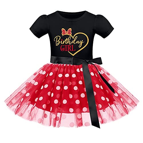 IMEKIS Girls Polka Dots Dress Headband Cake Smash Halloween Costume