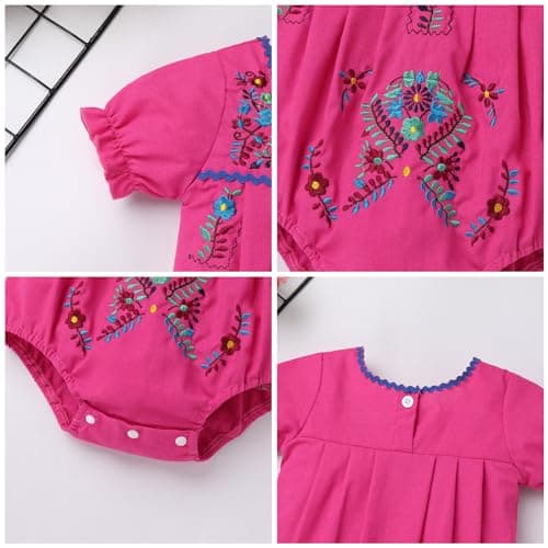 Newborn Baby Girl Mexican Romper for 1st Birthday Fiesta