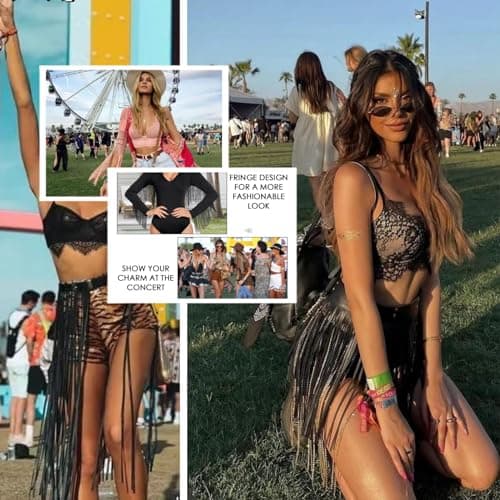 Zando Women's Fringe V-Neck Long Sleeve Bodysuit