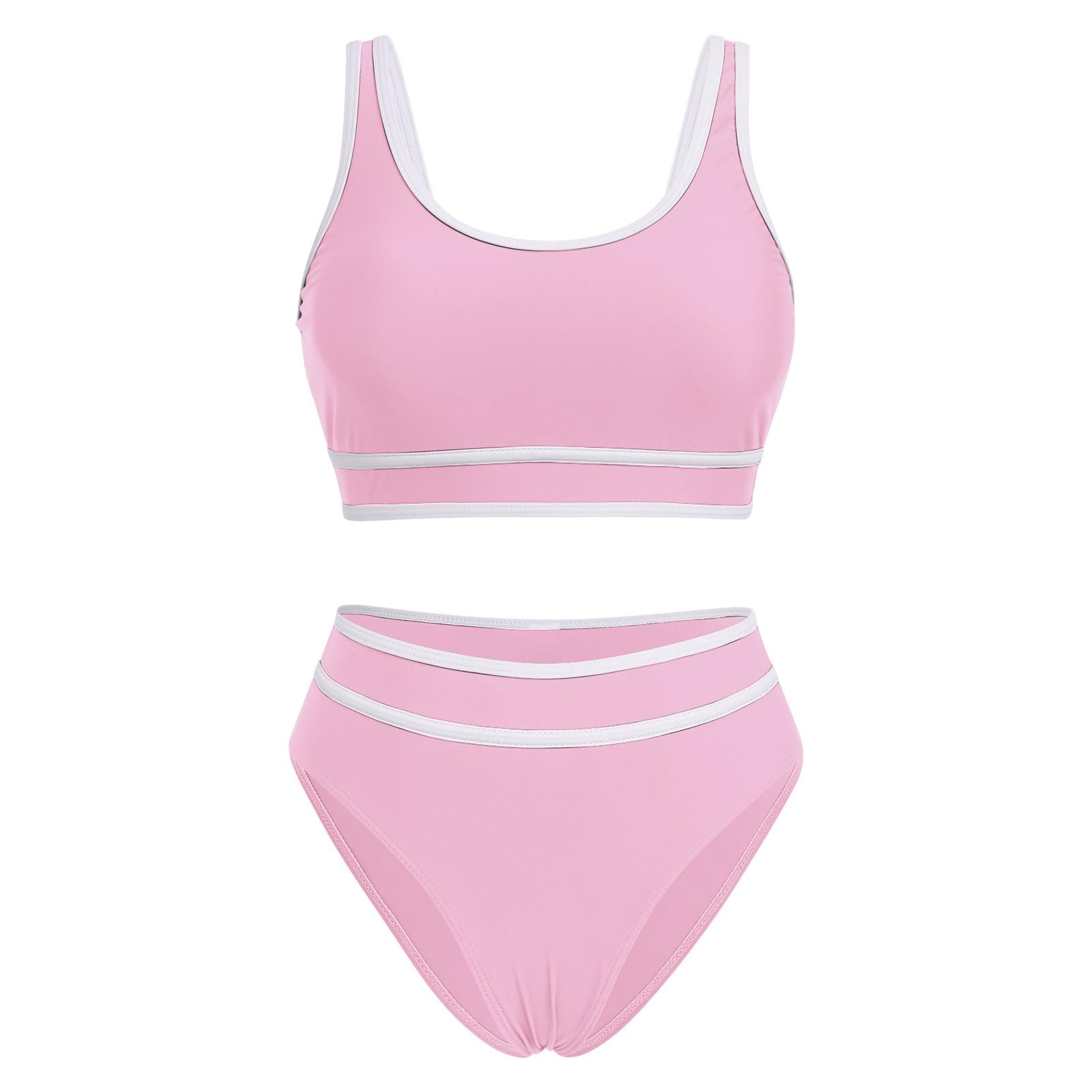 IMEKIS Women's Summer Two-Piece Bikini Set Color Block Swimsuit