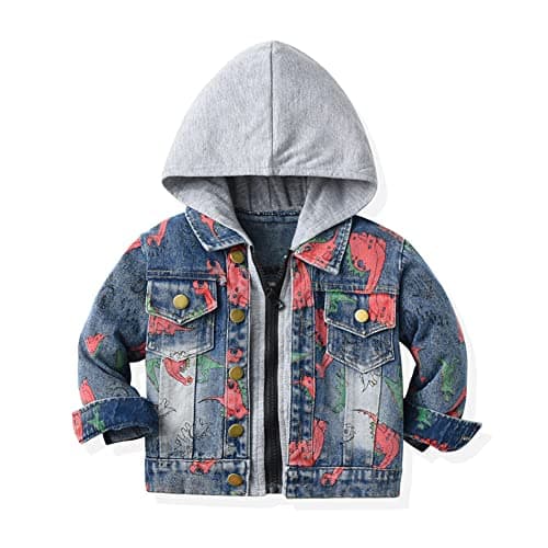 IMEKIS Toddler Denim Hooded Coat for Boys & Girls Fall Outwear
