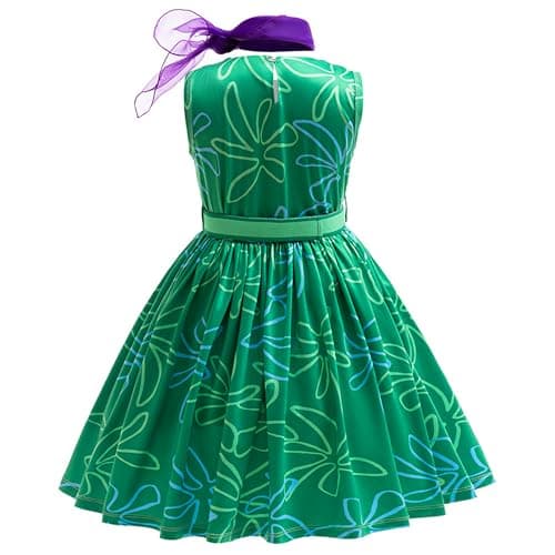 Girls Green Cosplay Costume with Wig for Halloween
