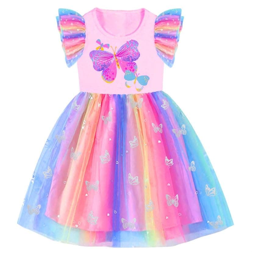 VIKITA Girls' Knee-Length Summer Tutu Dress