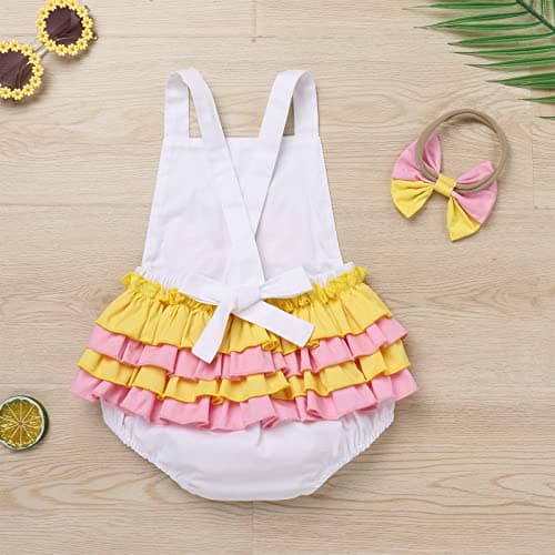 IMEKIS Boho Romper Outfit & Headband for Baby Girl Birthday