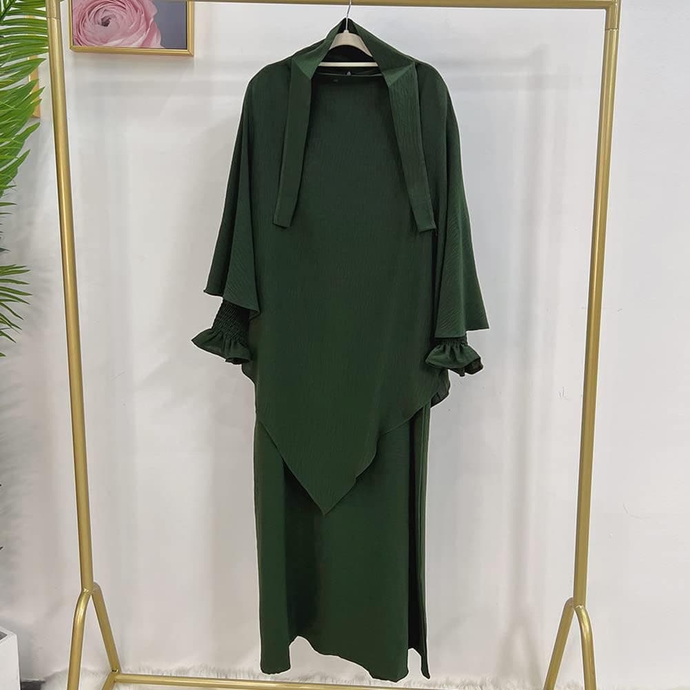 Women Muslim Abayas Modest Prayer Dress with Hijab Robe Islamic Dubai Middle East Dubai Kaftan Outfit Formal Clothes