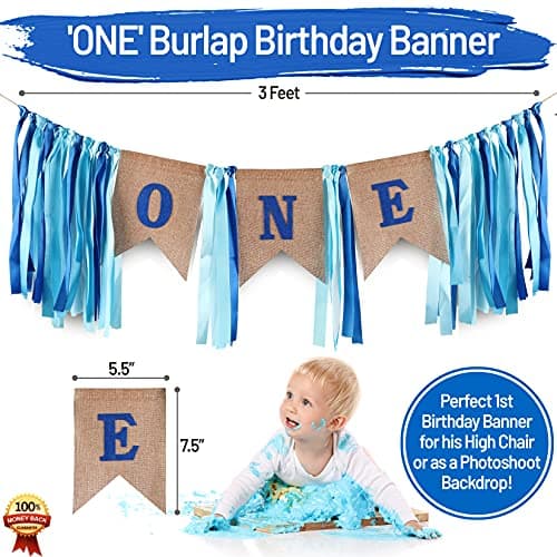 First Birthday Boy Decorations Bundle