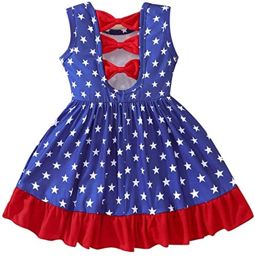 Popshion Girls' Leopard Print Sleeveless Sundress with Back Bowknot
