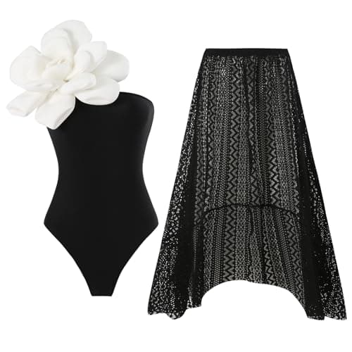 Women's One-Piece Swimsuit with Cover-up Sarong - Beach Outfit