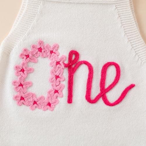 IMEKIS Boho Baby 1st Birthday Outfit Sweater Romper Overalls