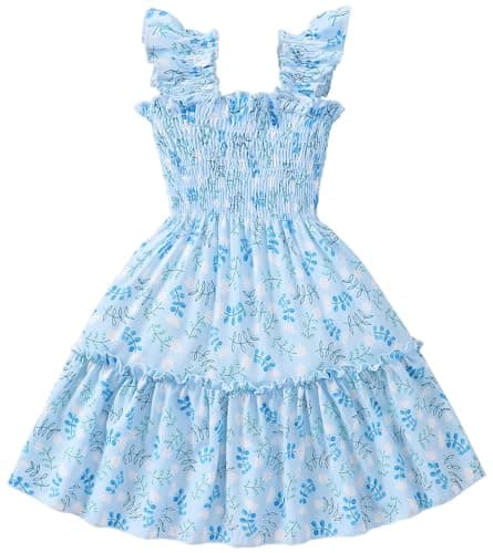 Retsugo Flutter Sleeve Birthday Party Dress for Girls 1-8 Years