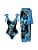 Women's One Piece Swimsuit with Bikini Maxi Wrap Skirt Sarong 2 Piece Retro Floral Print Bikini Set Tummy Control Tankini Set