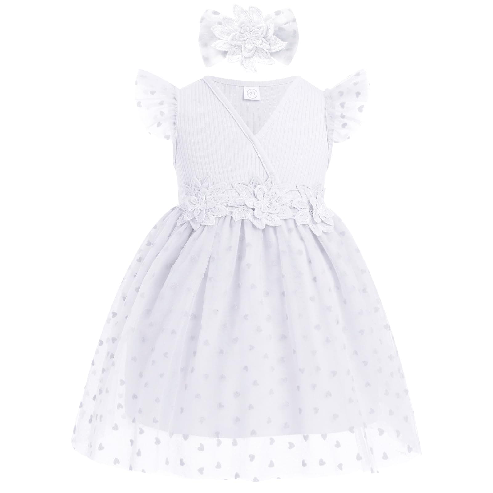 Toddler Baby Girls Birthday Dress with Headband