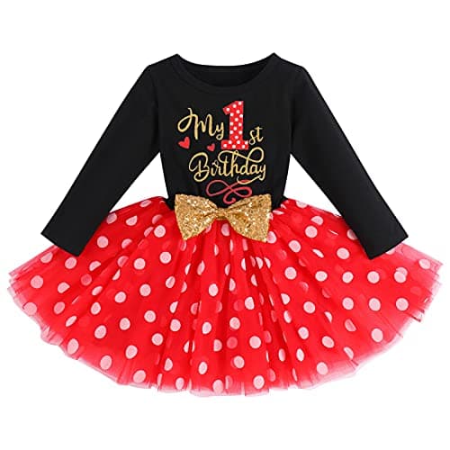 IMEKIS Baby Girl 1st 2nd 3rd Birthday Tutu Dress with Polka Dots