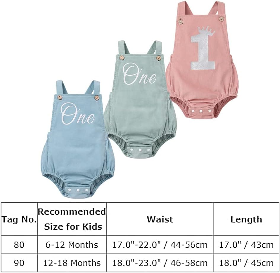 Baby Girls Boys Boho 1st Birthday Outfit Backless Overalls Romper for Cake Smash Photo Shoot