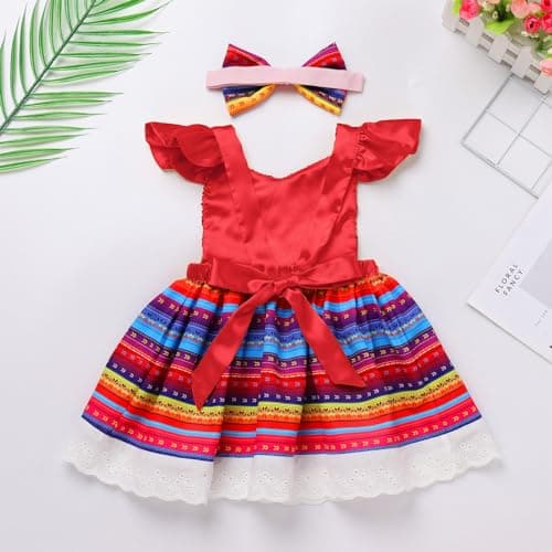 Baby Girl Fiesta First Birthday Outfit with Headband
