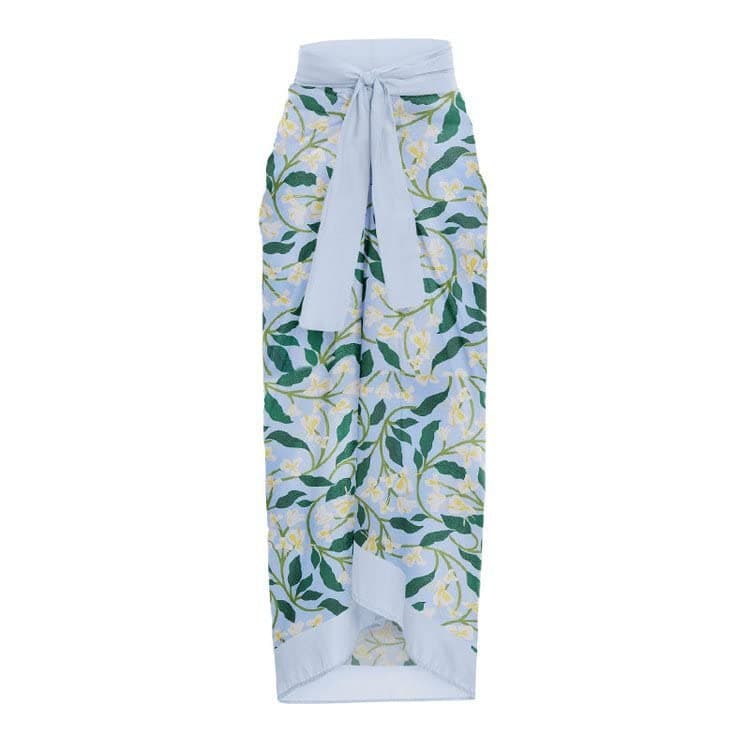 Women's Retro Floral Print Bikini Set with Beach Cover up