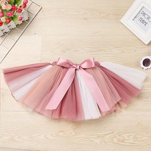 ODASDO Baby Girl's First Birthday Outfit with Flower Print Romper & Tutu Skirt Set