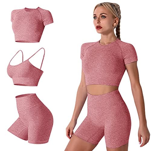 IDOPIP Women's Workout Set: Yoga Outfit + Sports Bra + Leggings