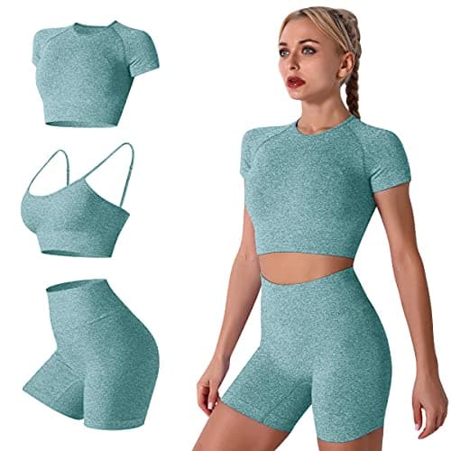 IDOPIP Women's Workout Set: Yoga Outfit + Sports Bra + Leggings