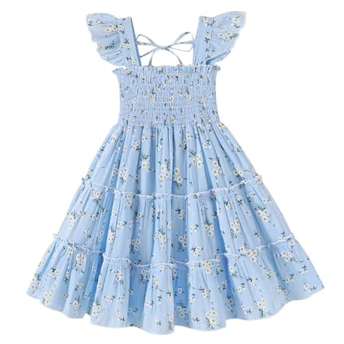 Younger Tree Girls Sleeveless Ruffle Dress Summer Beach Outfit