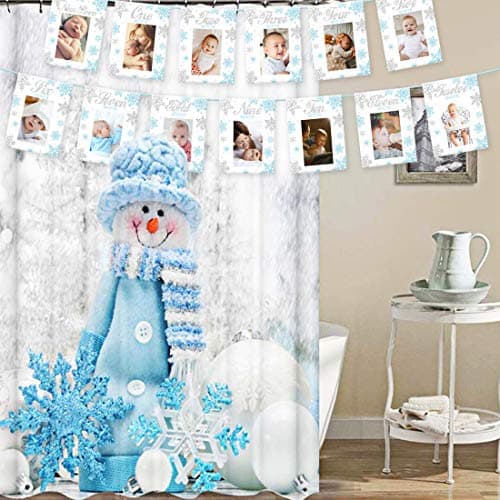Kreatwow Snowflake Birthday Banner for Newborn to 12 Months