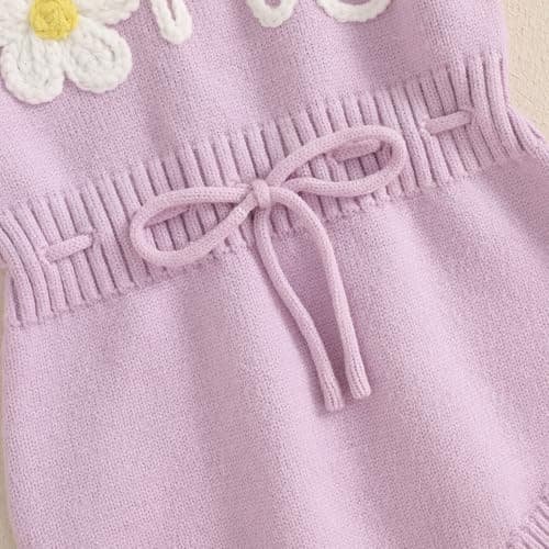 SYOKUP First Birthday Girl Floral Embroidered Drawstring Romper