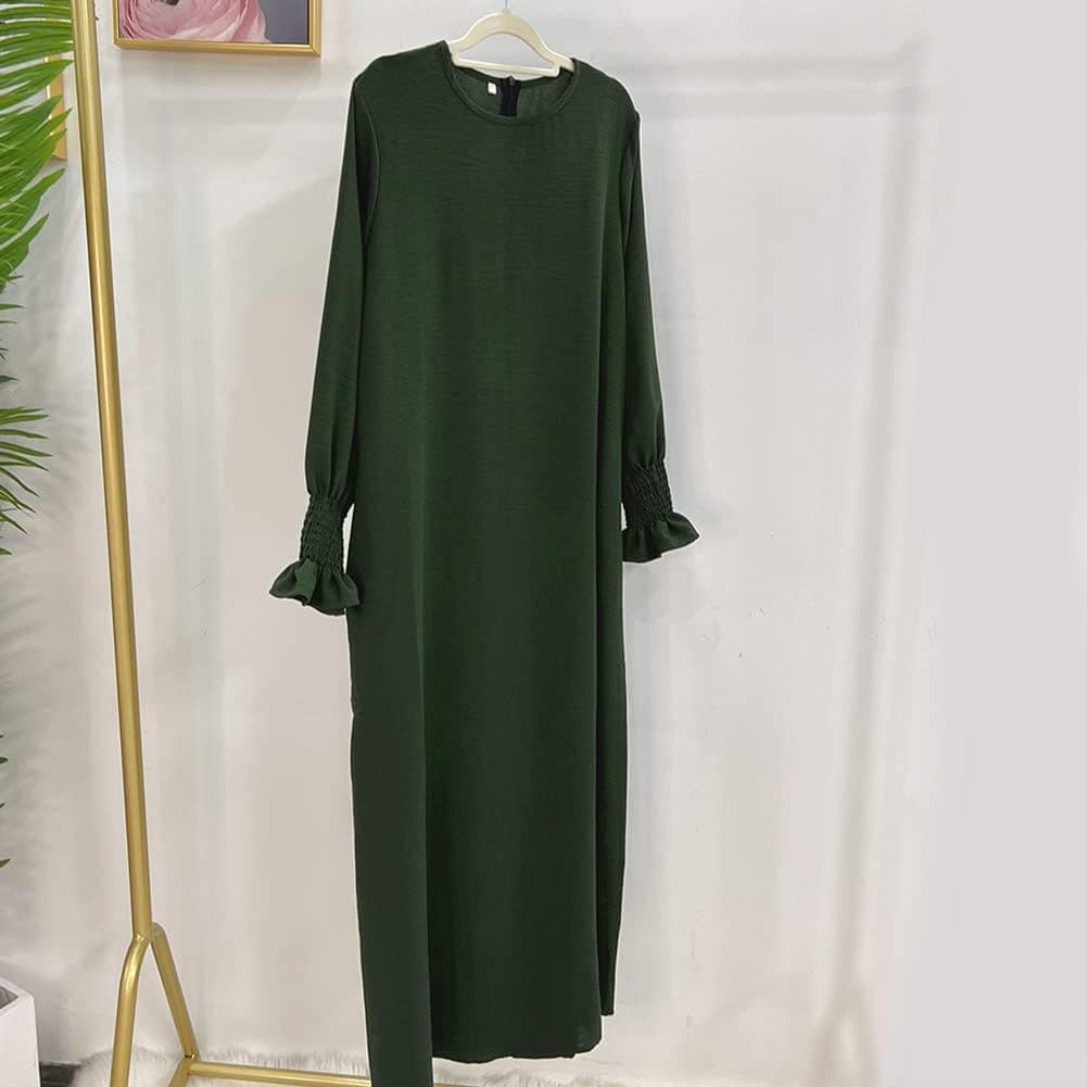 Women Muslim Abayas Modest Solid Prayer Dress Robe Islamic Dubai Middle East Dubai Turkey Kaftan Outfit Formal Clothes