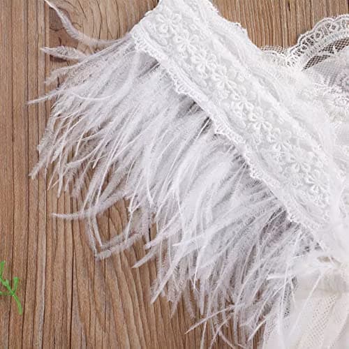 IMEKIS Baby 1st Birthday Photograph Props Boho Lace Romper + Headband + Sash Belt Set