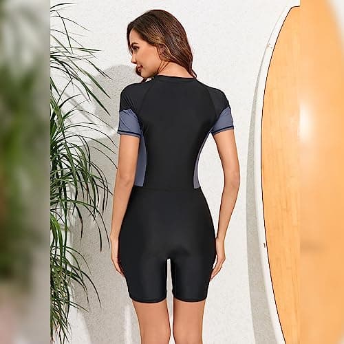 Women's UV Protection Rash Guard Swimsuit with Floral Print