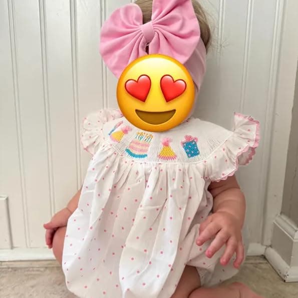XKwyshop Baby Girl 1st Birthday Outfit 1 Year Old Smocked Bubble Romper