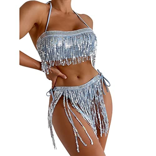 IMEKIS Metallic Rave Outfit for Women