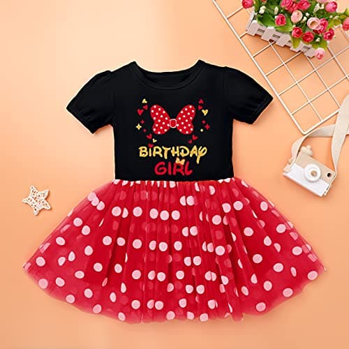 IMEKIS Girls Polka Dots Dress Headband Cake Smash Halloween Costume