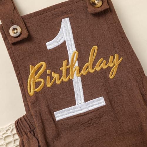 Solid Color 1st Birthday Romper for Baby Boys and Girls