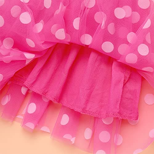 Baby Girls Polka Dots Dress Headband for Birthday Outfit and Cake Smash