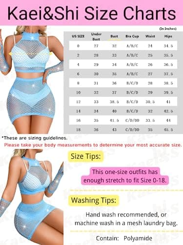 Glitter Rhinestone Fishnet Skirt Set for Women Festival