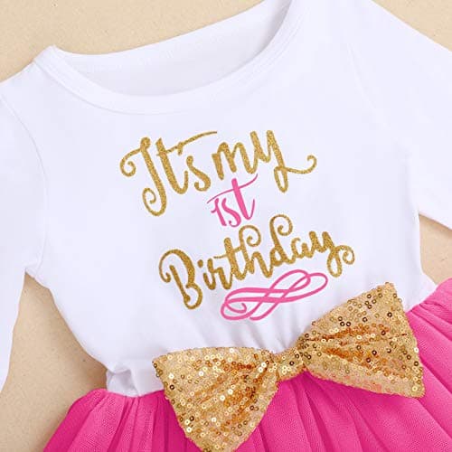 ODASDO Toddler Girls 1st/2nd/3rd Birthday Long Sleeve Tutu Princess Dresses