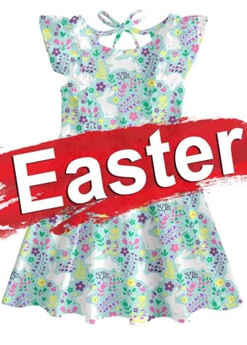 RAISEVERN Summer Ruffle Sleeve Dress for Toddler Girls 2-6T