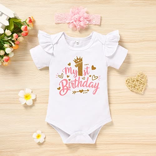Onederland GRNSHTS Baby Girl 1st Birthday Smash Cake Outfit