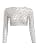 Sparkle Sequins Beads Sheer Mesh Crop Top Rave Outfit for Women Sexy Long Sleeve Pearls Fishnet Cover-up