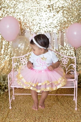 Luke and Lulu Girl's 1st Birthday Princess Crown Tutu Outfit
