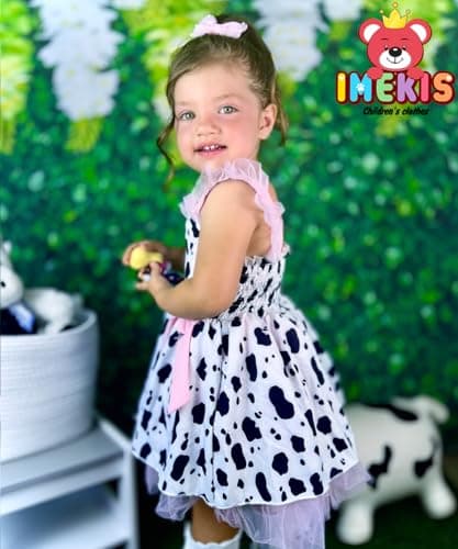 IMEKIS Toddler Girls Strawberry Floral Tulle Birthday Dress Summer Party