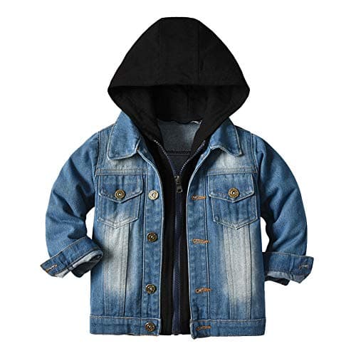 IMEKIS Toddler Denim Hooded Coat for Boys & Girls Fall Outwear
