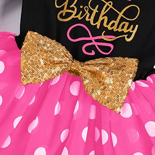 IMEKIS Baby Girls Polka Dots Tulle Tutu Dress for 1st 2nd Birthday